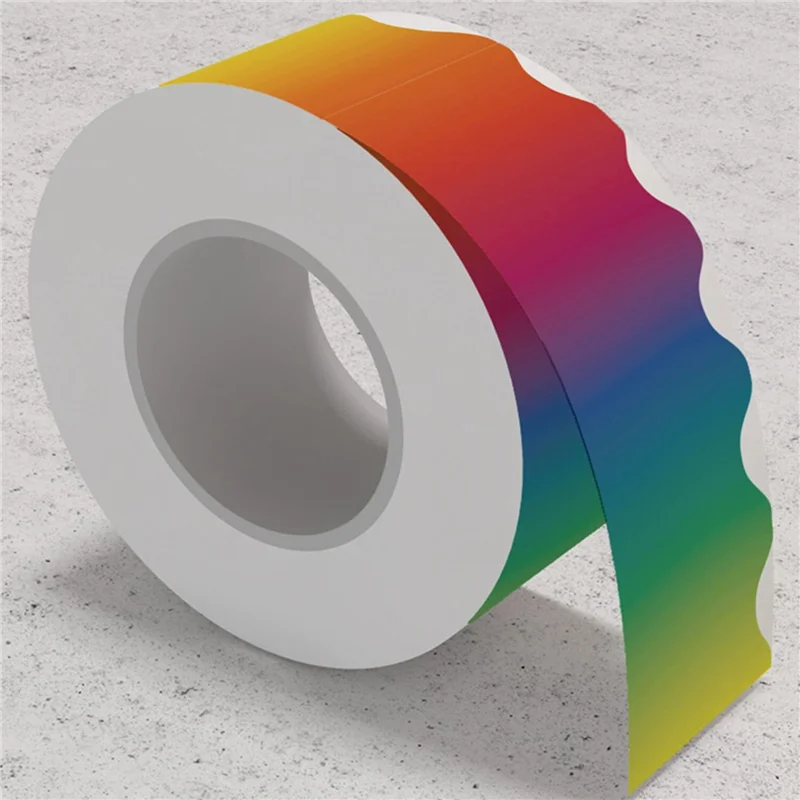 2 x Regenbogen-Pinnwand-Aufkleber, bunt, gerade, Bulletin-Bordüre, Randbesatz für Klassenzimmer, Tafel-VVNB