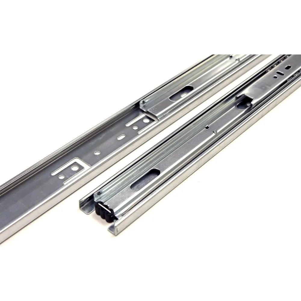 شرائح محمل كروي كاملة التمديد مقاس 24 بوصة من الفولاذ شديد التحمل، سعة تحميل 100 رطل، حامل جانبي، 10 أزواج