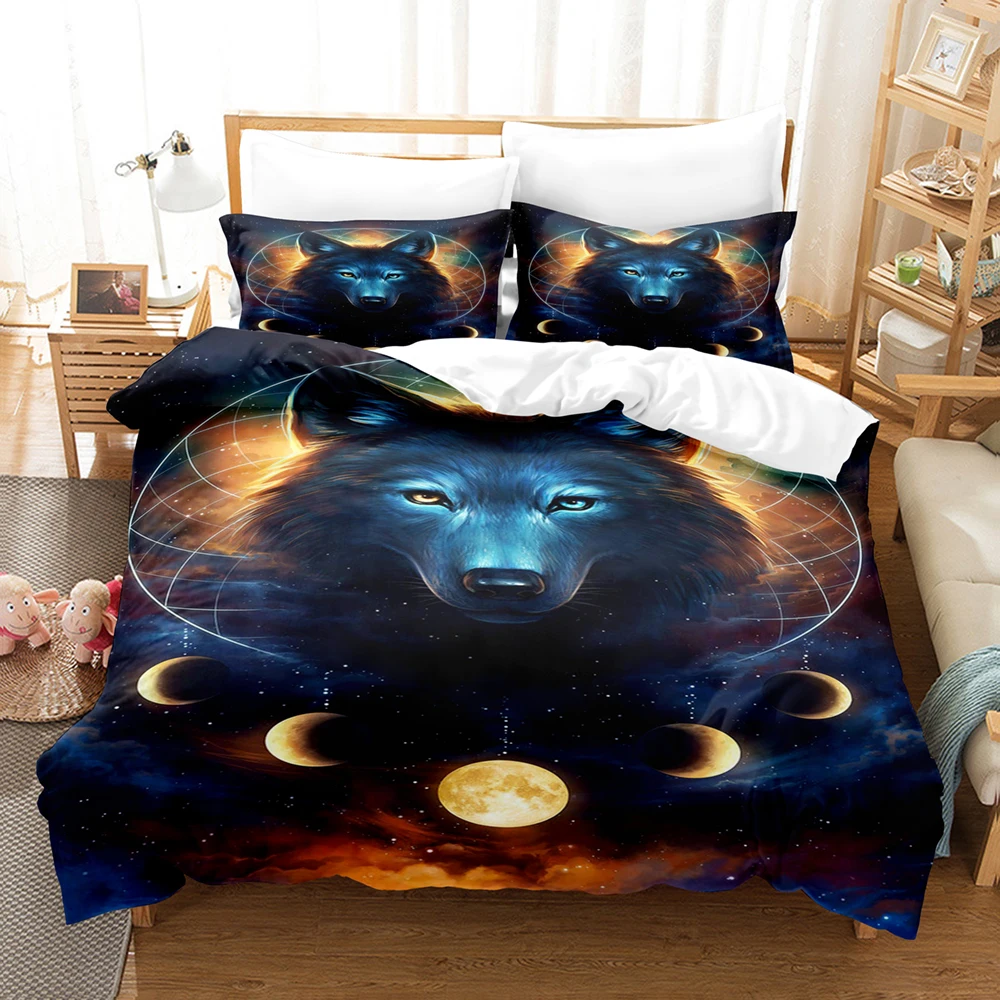 

Personality 3D Print Wolf Bedding Set - For Adults and Kids, Available in Single, Twin, Full, Queen and King Sizes