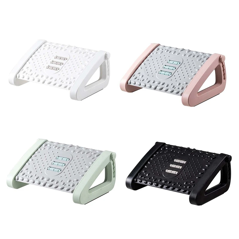 

Foot Rest Stool Adjustable Foot Stepping Platform With Rollers Foot Resting Stool Comfortable Massage Pad For Gaming Reusable B