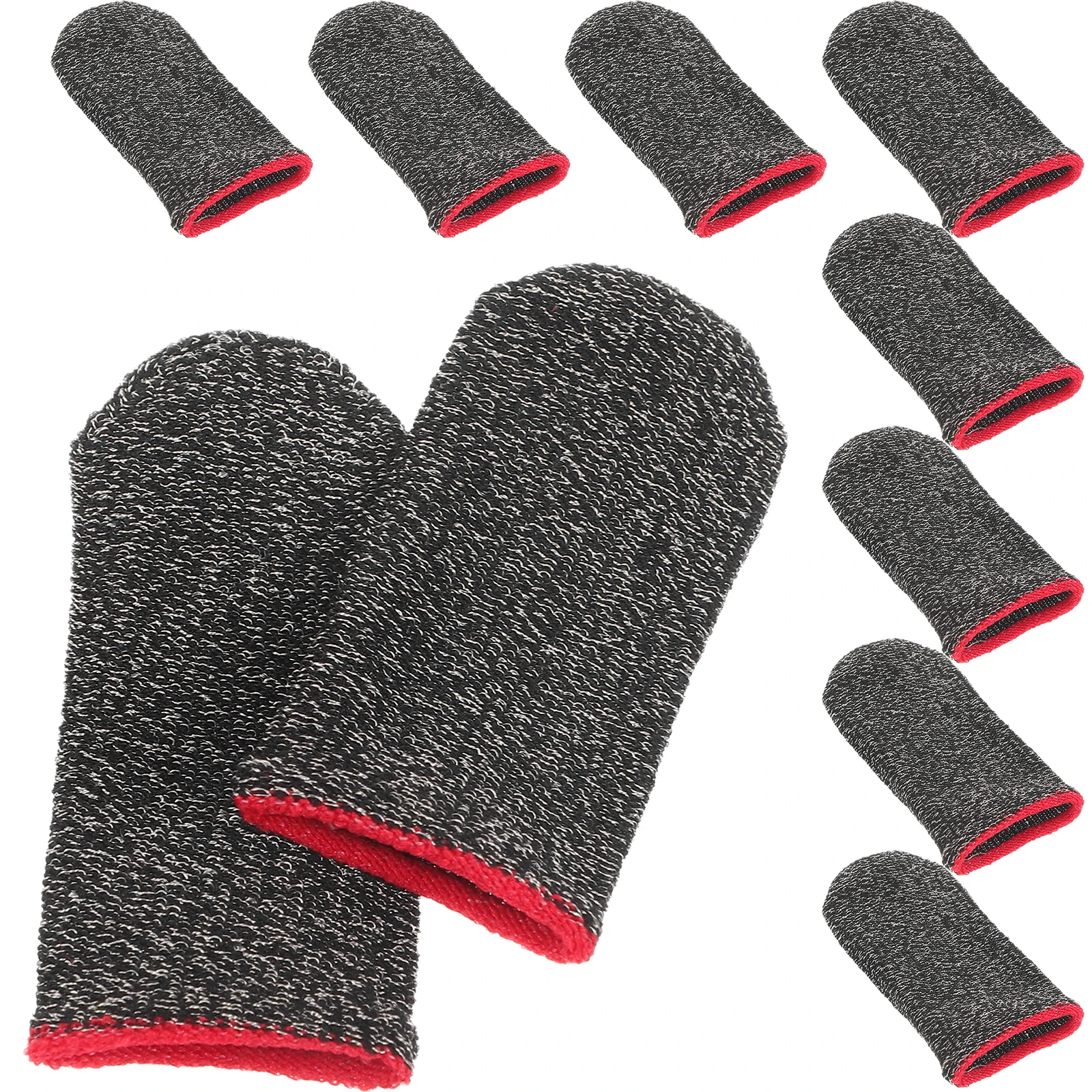 10pcs Finger Sleeve For Gaming Ultra Thin Fiber Thumb Sleeve Anti Slip Game Gloves Fast Drying Touchscreen Protection Mobile