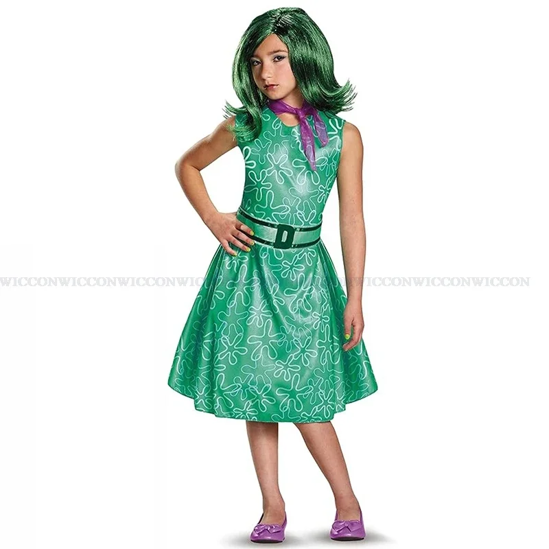 Inside 2 Anime Joy Cospaly Fear Anger Disgust Sadness Dress Adults Kids Joy Birthday Costume Wig Outfit Clothes Halloween Suit