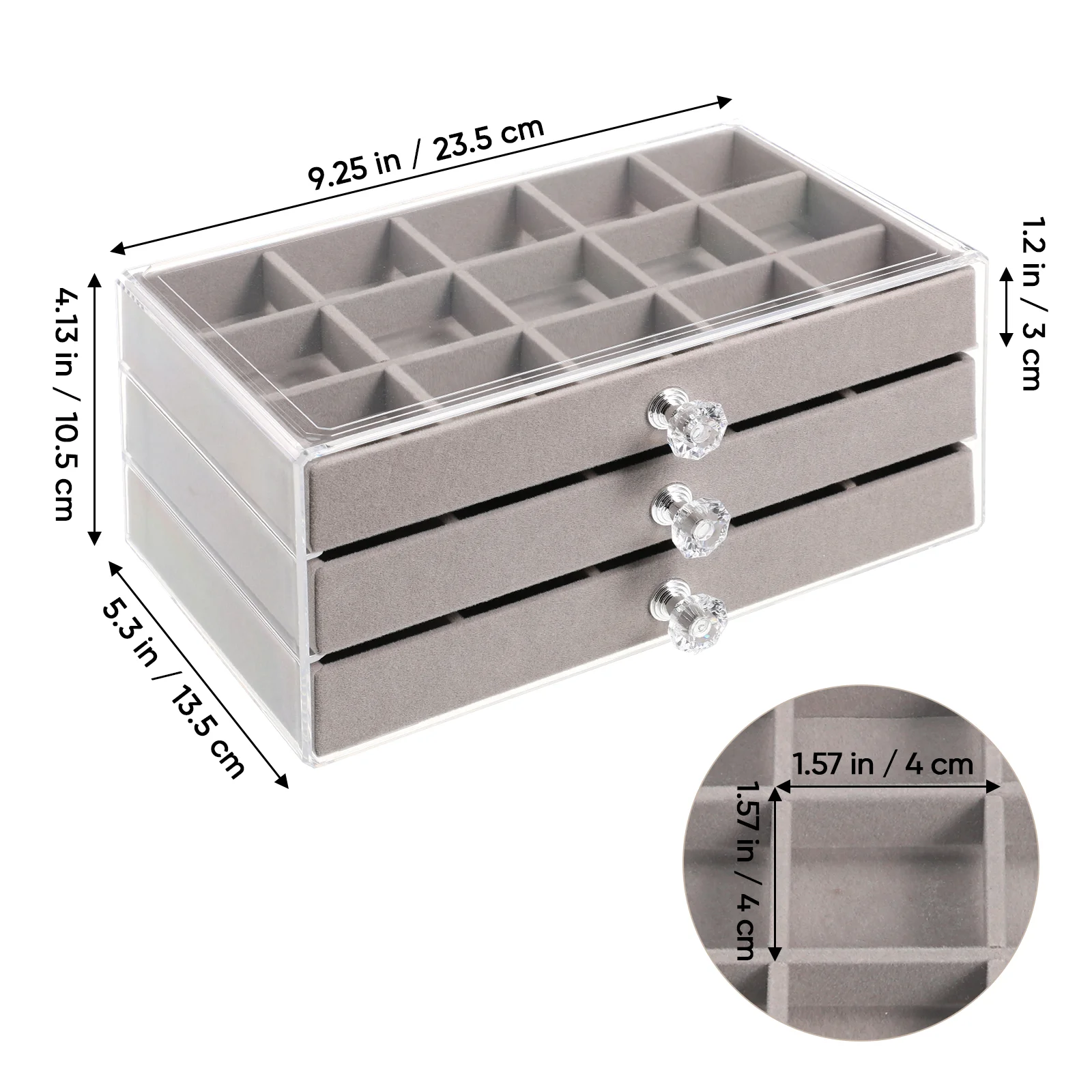 Necklace Jewelry Display Box Miss Drawer Trays for Drawers Acrylic Classify Organizer