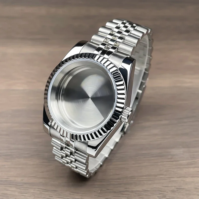 36mm/39mm Fluted Bezel NH35 Case For SK DJ Replacemet Part Sapphire Glass Stainless Steel Fit Nh35 Nh36 Movement Watch Case NH35 image 3