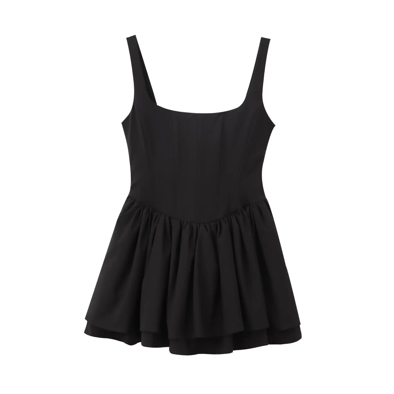 Fashion Solid Sling Mini Dress For Women Square Collar Sleeveless Backless Evening Party Short Dresses Female Club Chic