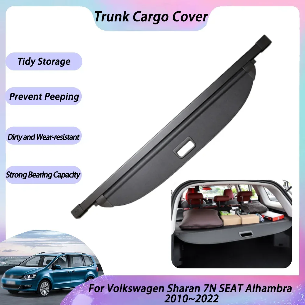 Rear Trunk Cargo Cover For VW Volkswagen Sharan 7N SEAT Alhambra 2010~2022 2011 2016 Partition Board Shielding Shade  Accessorie