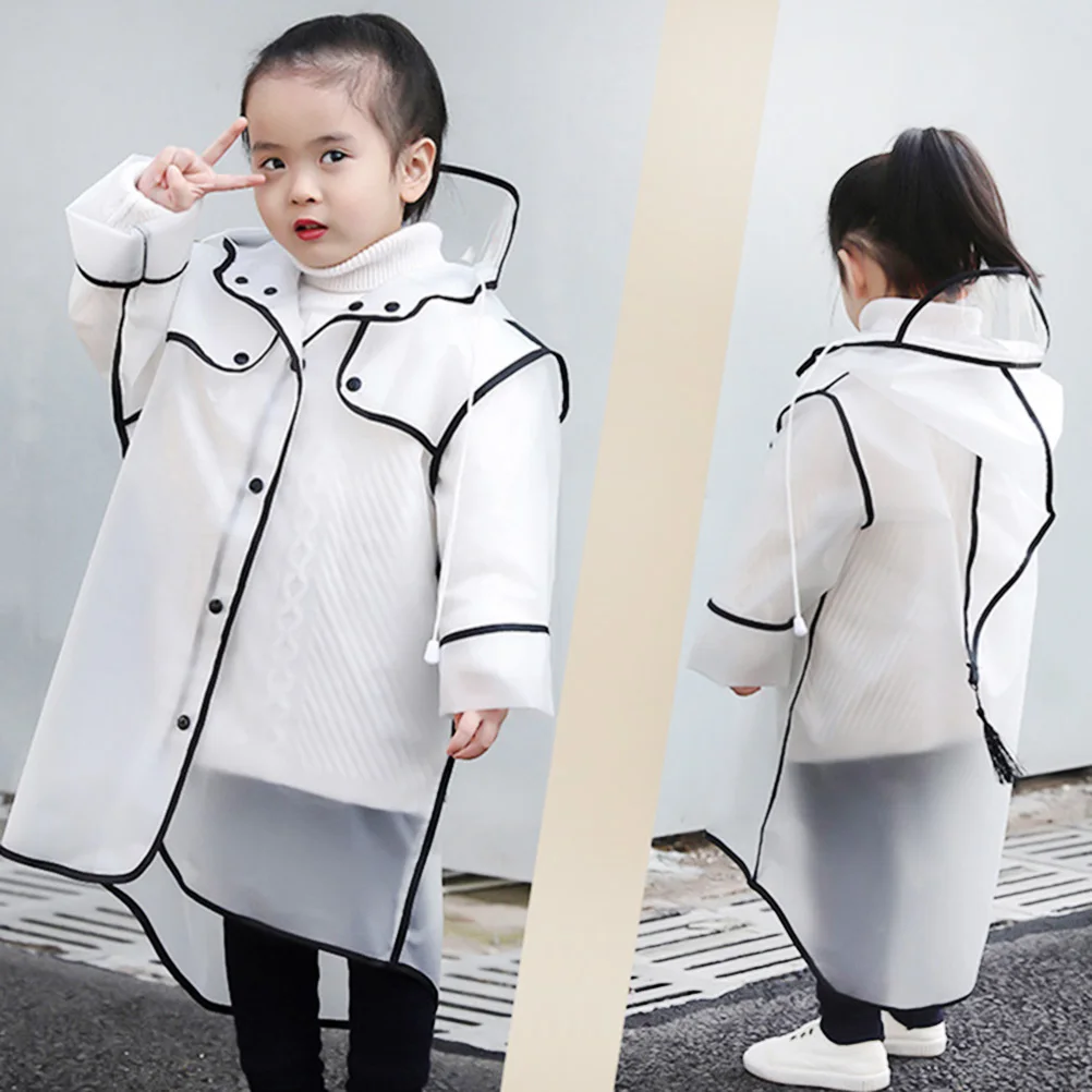 

Rain Gear for Piece Raincoat Children's Clear Portable Jacket with Hood