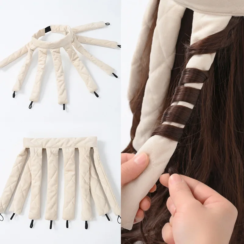 Lazy Hair Curler Hair Rollers Heatless Rod Headband Lazy Natural Soft Wave Formers No Heat Curls Ribbon Salon Styling Tools