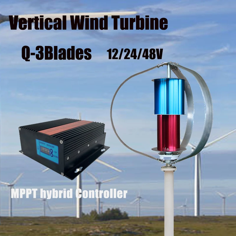 10000W 12V 24V 48V Wind Turbine Generator Low Starting Wind Speed Free Alternative Energy With Hybrid Controller Homeuse