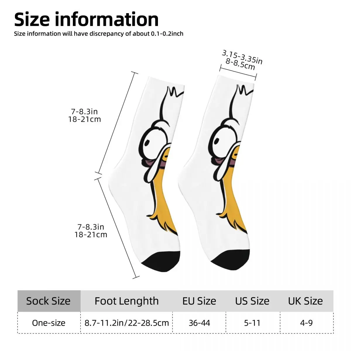 Moana Hei Hei Big Face Sketch Portrait Socks Men Women Funny Happy Socks Spring Summer Autumn Winter Middle Tube Socks Gift