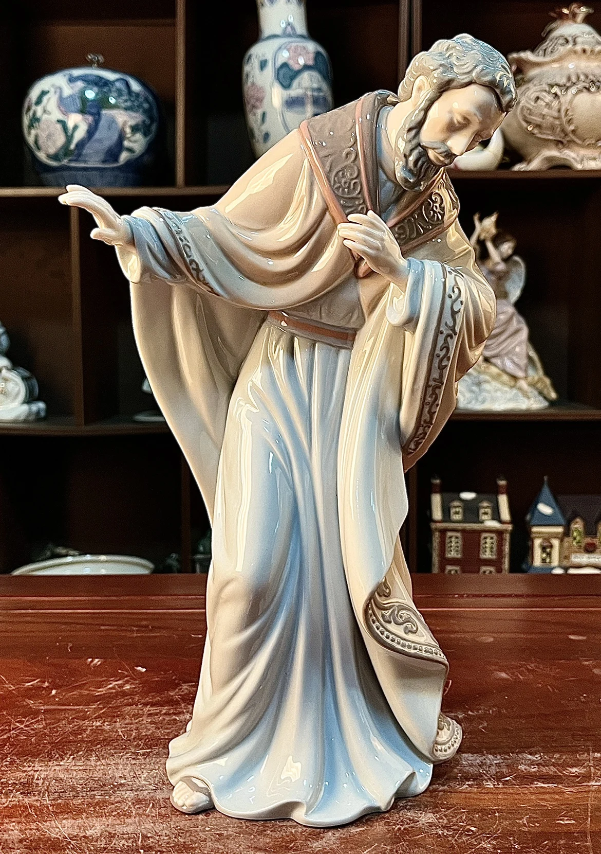 

Art Collection Owell Painted Ceramic Western Figures Sculpture Porcelain Catholic Figure Ornaments Home Decorations Church Gifts