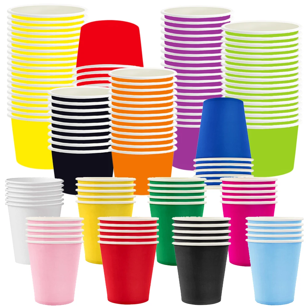 10/20/30/50PCS Einfarbig Einweg Pappbecher Hochzeit Geburtstag Picknick Party Einweggeschirr 9 farben Pappbecher Verfügbar