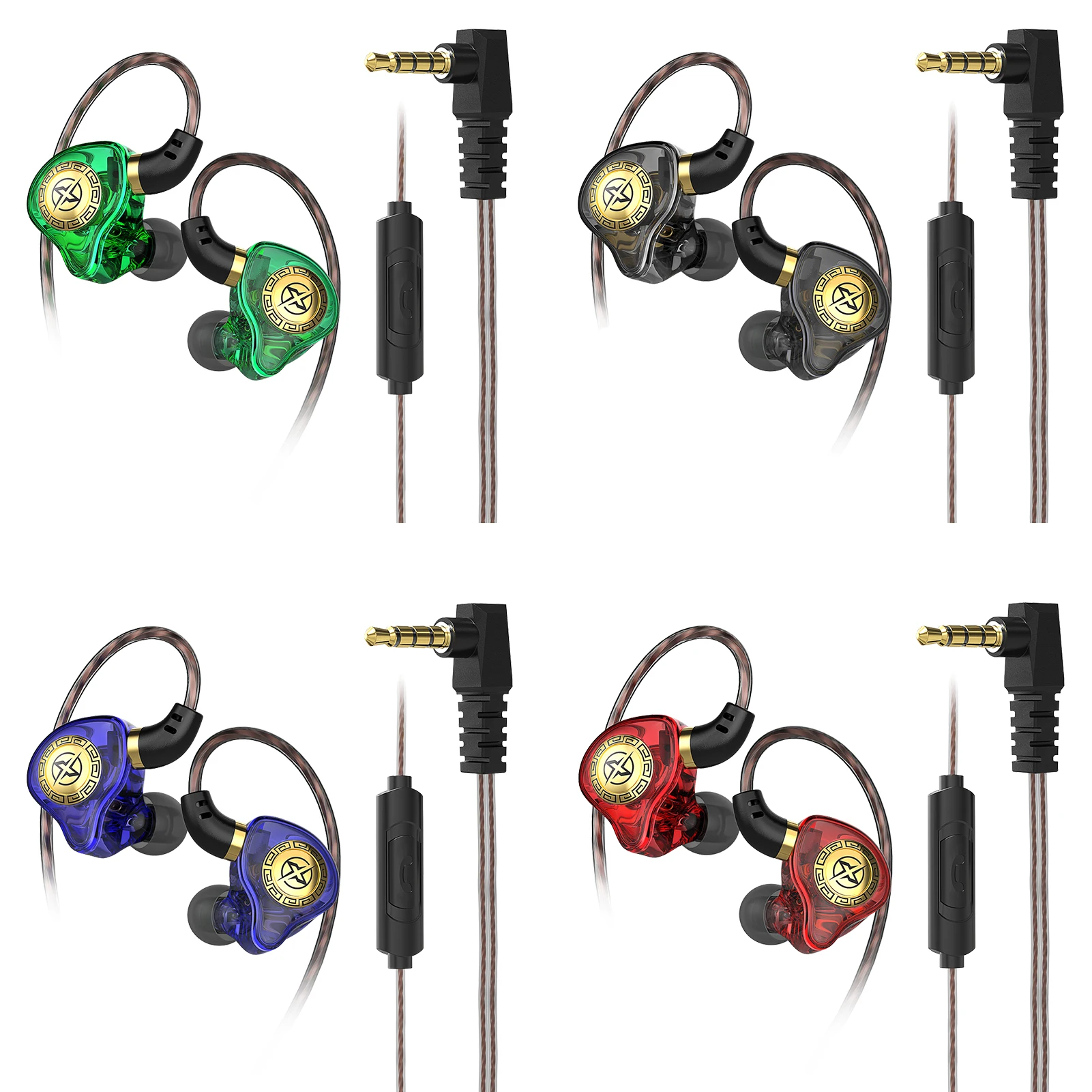 In-Ear Wired Headset HiFi Dynamic Deep Bass Sound Headset Portable In-Ear Monitor Headset Earphones For Singers Drummers