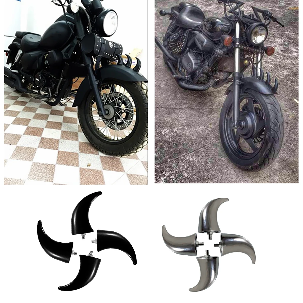 Black Chrome Decorative Front Horn Fender Extension Plastic Universal for Motorcycle Front Fender Touring Bikes Black Chrome Decorative Front Horn Fender Extension Plastic Universal for Motorcycle Front Fender Touring Bikes
