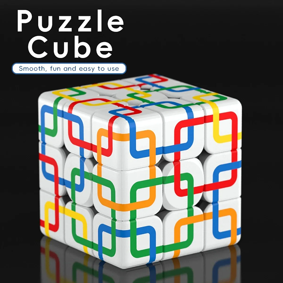 Cubo 3x3 com padrão especial – Flecha impressa UV e quebra-cabeça Tic Tac Toe em cubo mágico, jogo de provocador de cérebro inovador e item de colecionador