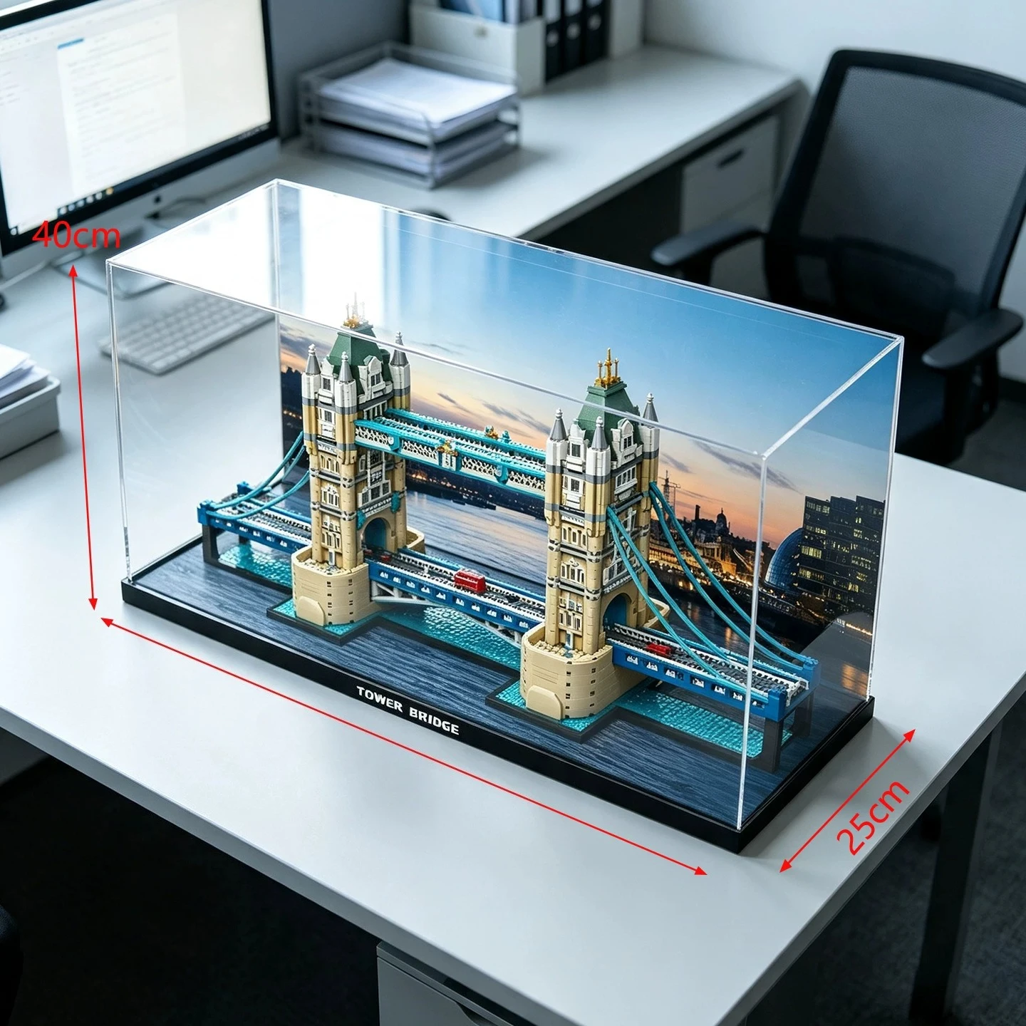 Suitable for LEGO 21067 London Bridge High-End Acrylic Dust-Proof HD Display Storage Box