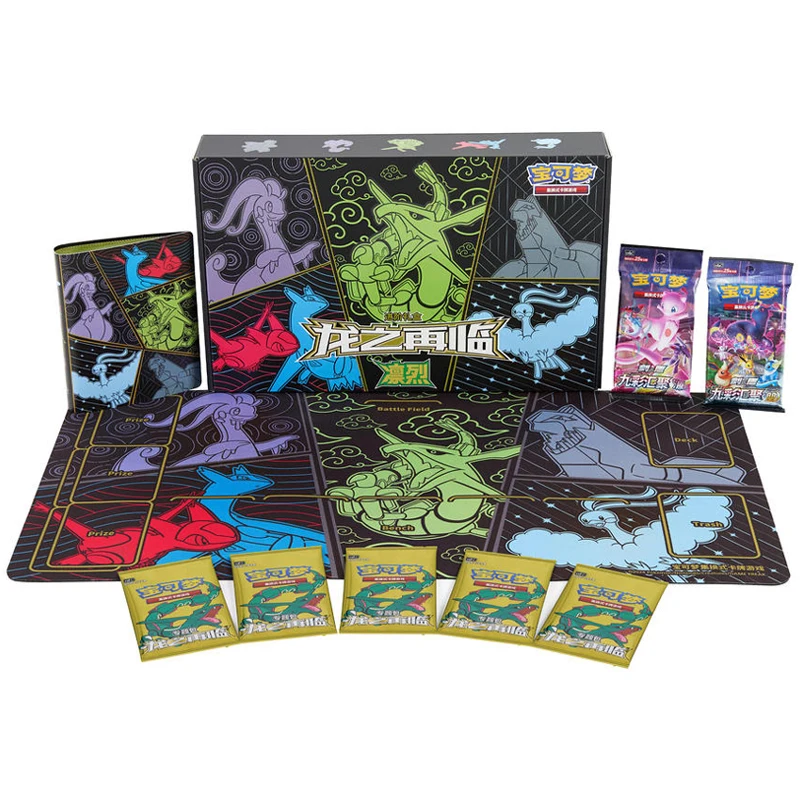

TCG Elite Trainer Box Official Licensed Dragon Themed Collectible Card Set with 60 Sleeves Goodra Radiant Battle Cards TCG Playe