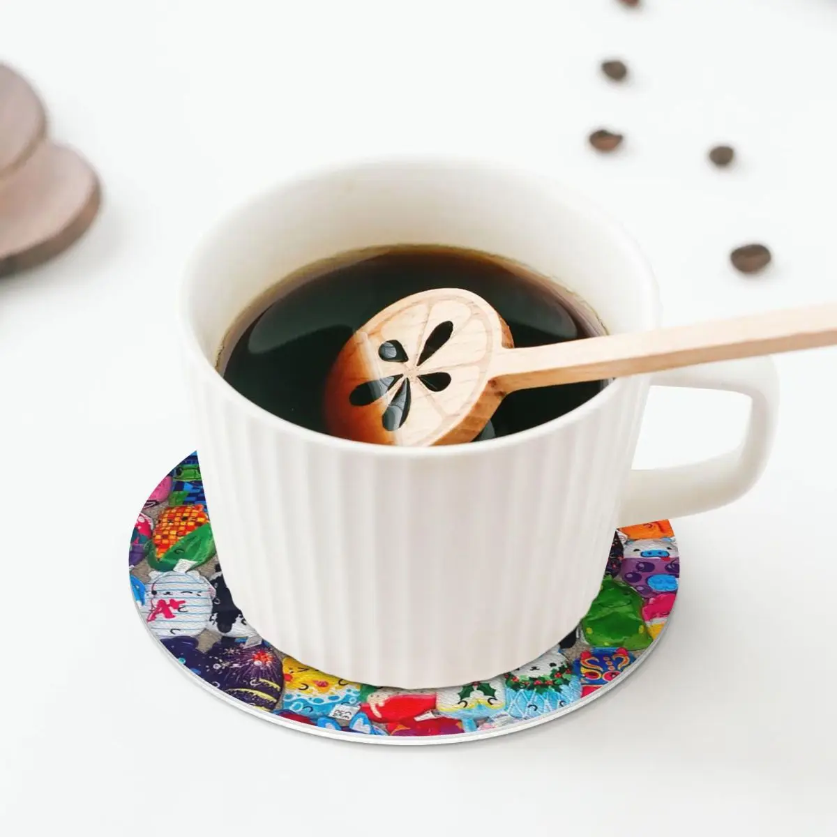 Cats Vs Pickles Coasters Kitchen Placemats Non-slip Insulation Cup Coffee Mats For Decor Home Tableware Pads Set of 4