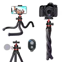 Roreta 2025 nuevo trípode de pulpo Flexible para cámara de teléfono DSLR trípode de diseño 2 en 1 con soporte para teléfono zapata fría lateral tornillo de 1/4''
