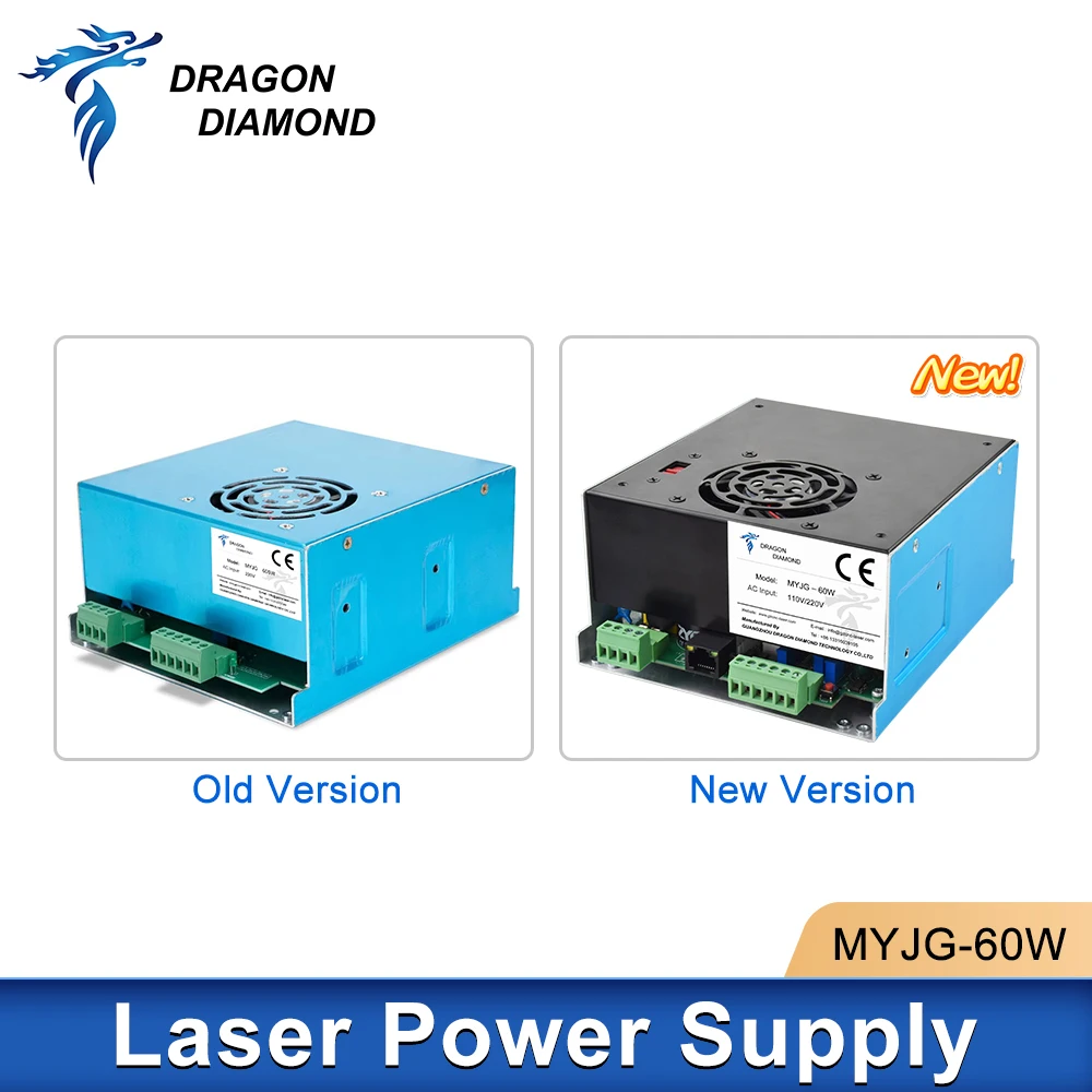 CO2 Laser Power Supply MYJG 60W Supports 110V/220V Voltage Suitable For Laser Engraving And Cutting Machines.