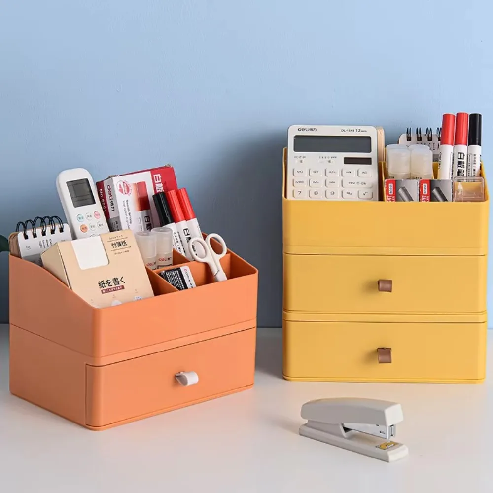 

Stackable Desktop Drawer Storage Box Multi-layer Office Storage Baskets Stationery Storage Cabinet Desktop Organizer Boxes