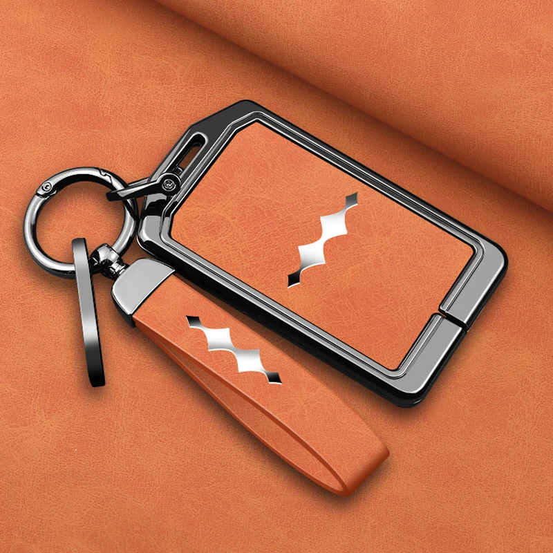 Metal Leather Key Case For BYD Leopard 5 2023-2024 Car Styling Dedicated NFC Card Key Protection Case Supplies Auto Accessories