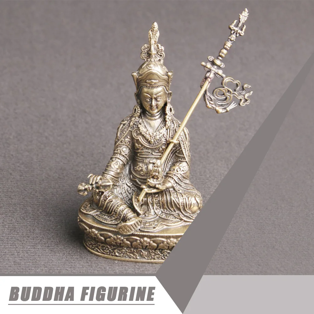

Brass Buddha Statue Decor H crafted Desktop nament Religious Figurine Home Office Adornment Craft Scene Mini Model