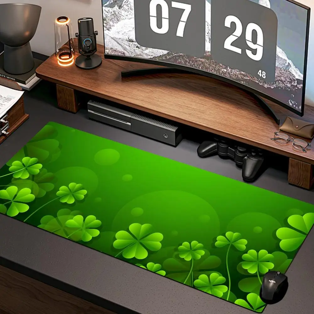leaf luckly clover Mouse Pad New Computer Home Mousepad XXL Desk Mats Natural Rubber Office Anti Slip Gaming Accessories pad