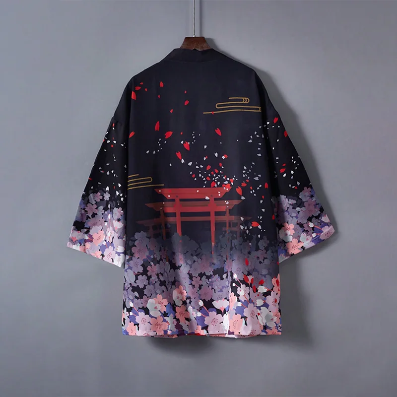 

Japanese-Style Retro Cute Girl's School Uniform Kimono Cardigan Haori Summer Niche Design Personalized Print Beach Vacation Cover-Up Sun Protection Clothing
