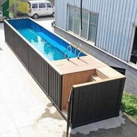 Portable Acrylic Fiberglass FRP 18ft 20ft 40ft Large Outdoor Swim Spa Pool Factory Custom Waterfall Pool Tools Accessories