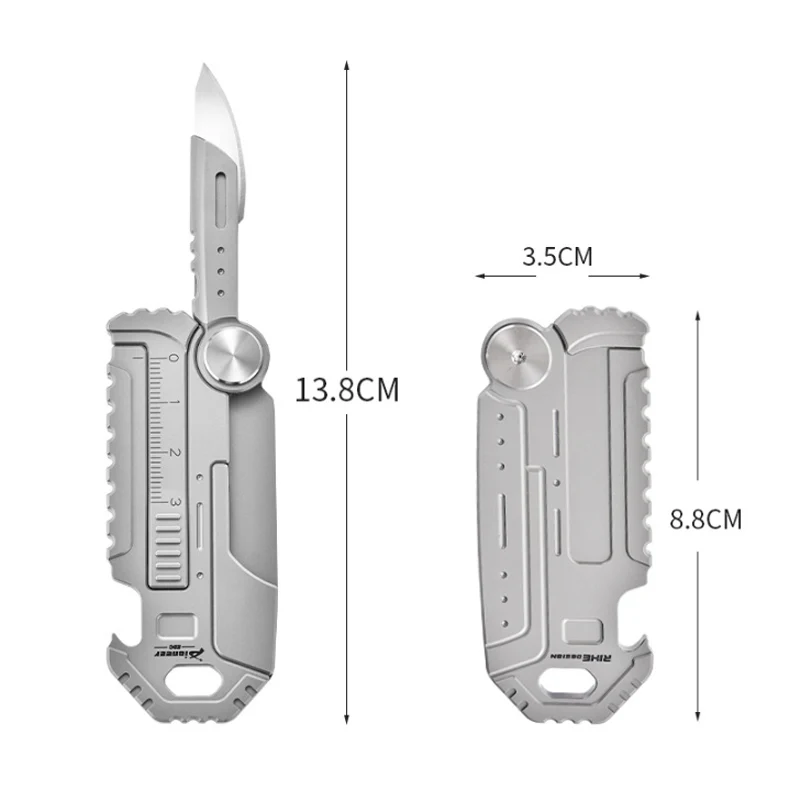 Imagem -05 - Multifuncional Titânio Liga Fivela Keychain Abridor de Garrafas Mosquetão Titular Ferramentas Edc Camping Equipamento de Sobrevivência Régua