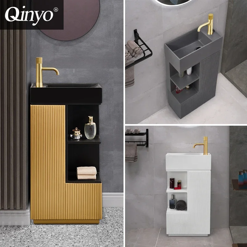 Column basin integrated floor basin wash basin small apartment bathroom mini vertical washing table