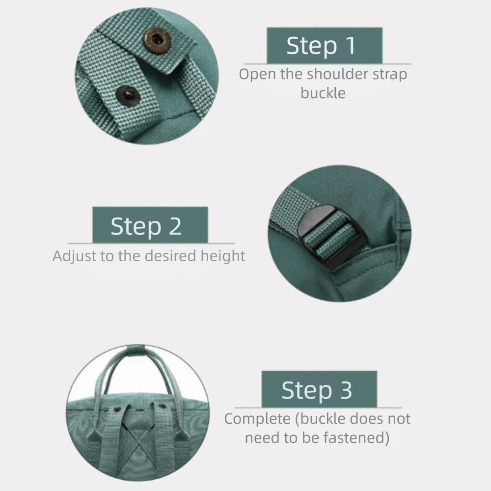 Nylon Material Unisex Backpack Waterproof Large Capacity School Bag Top Buckle Three-Use Design Travel Backpack School Use