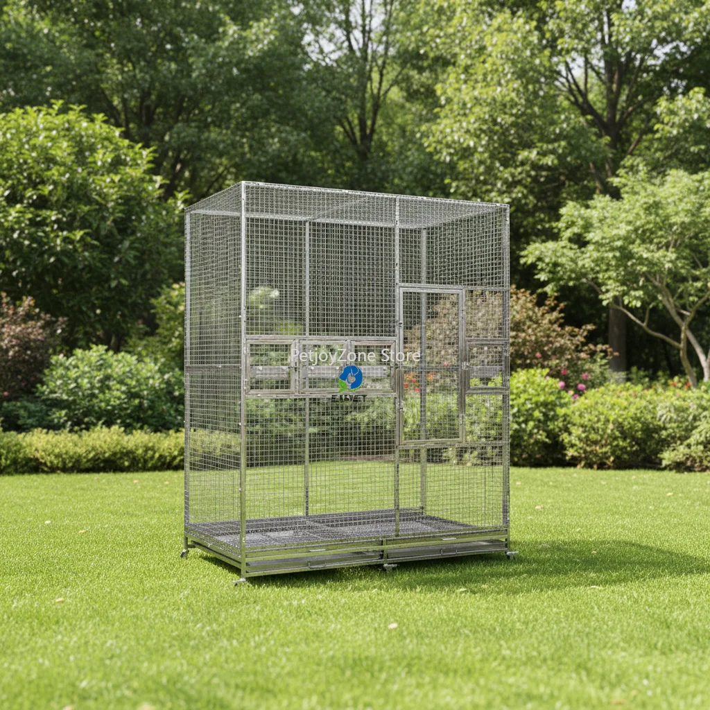 Most Popular Veterinary Equipment Indoor Aviary Large Macaw Bird Cage With Flat Top Parrot Aviary Perch
