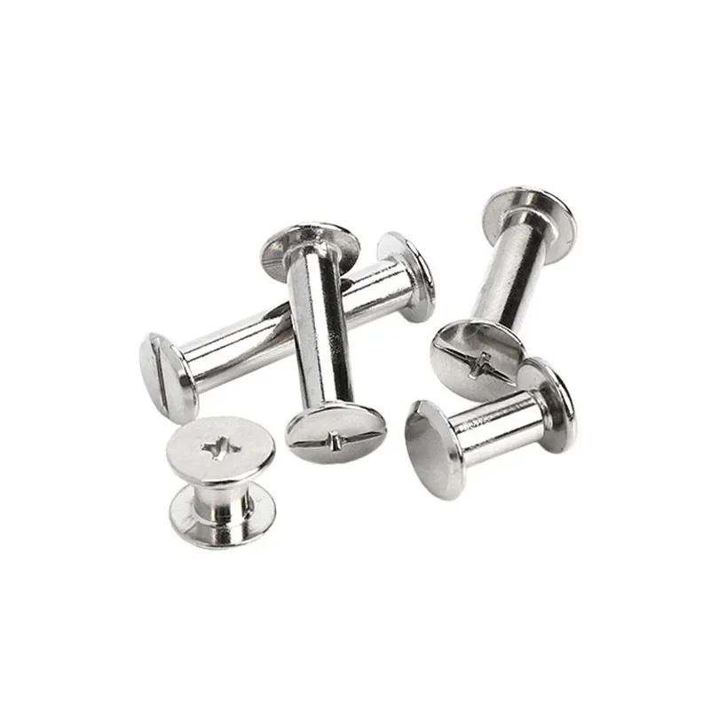 10pcs Stainless Steel Binding Chicago Screws Nails Long Studs Rivets Leather Craft Hardware Accessories Rod Length 4~100mm