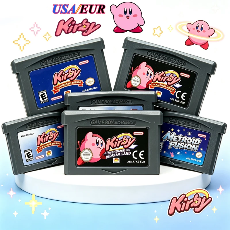 HOT#Kirby 32-Bit Game Card GBA Game Video Game Cartridge Console Card Emerald Amazing Mirror Dream Land Classic Game Collection