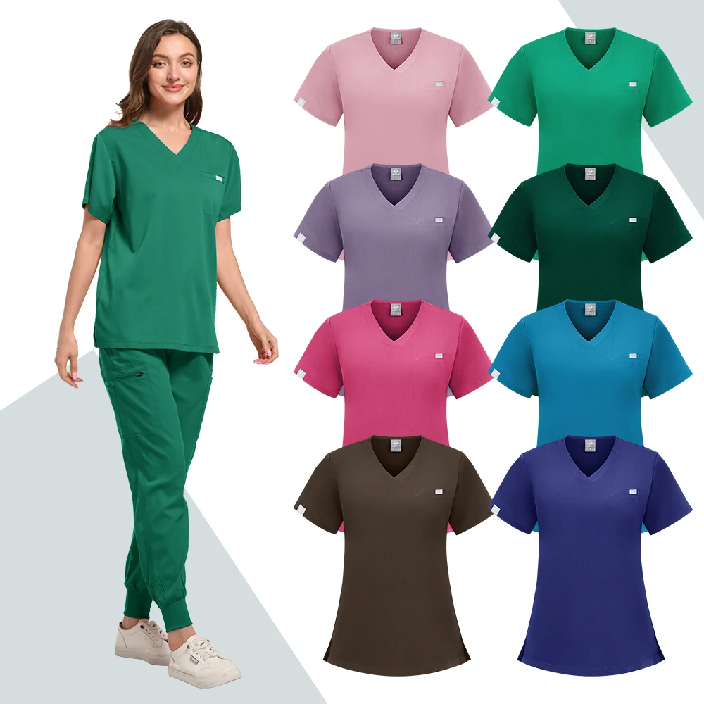 

Dentistry Doctor Lab Spa Uniform Surgical Scrub Uniform for Woman Pharmacy Pet Hospital Set Slim Fitting Elasticity Nurse Scrubs