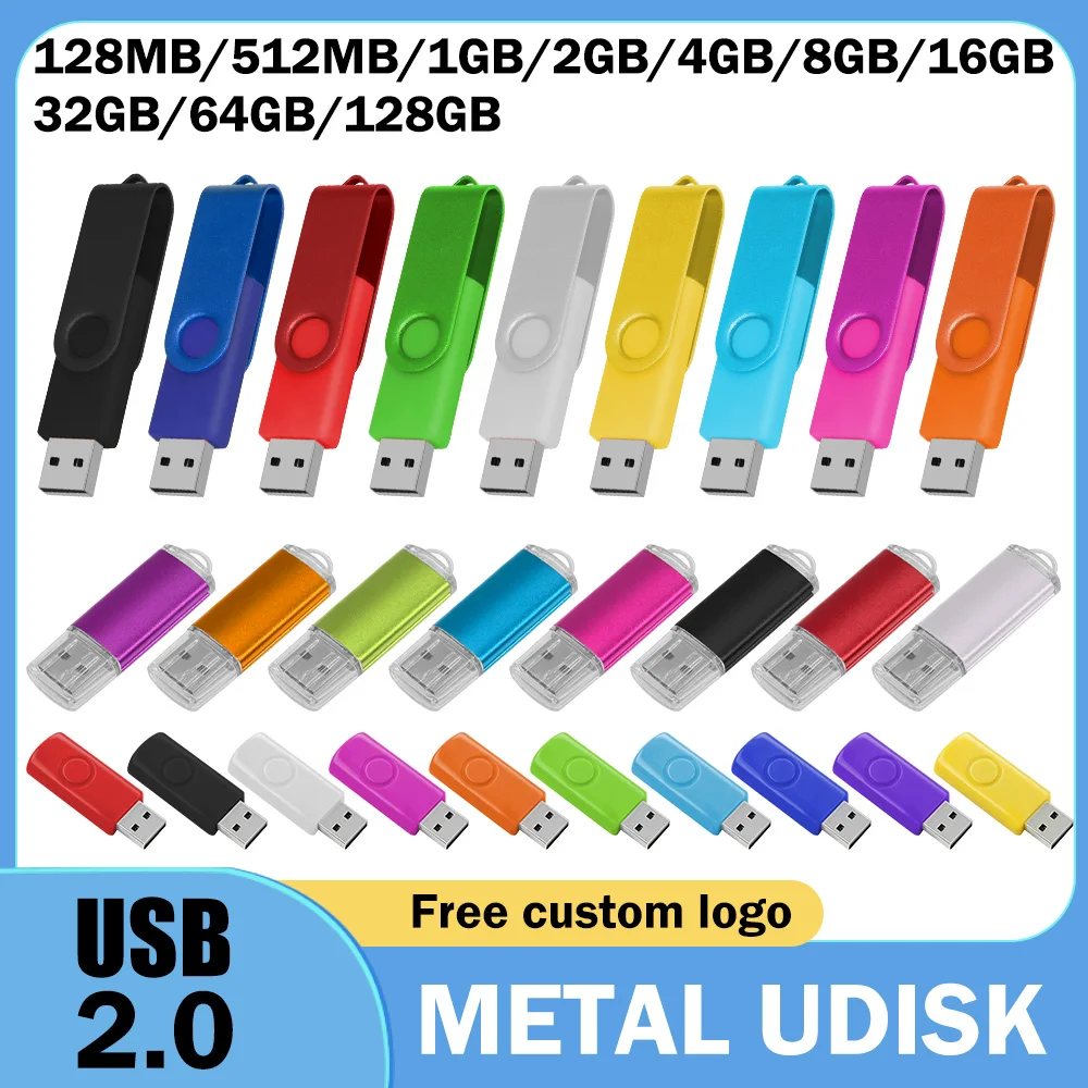 Metal Usb 2.0 Flash Drive 4GB 8GB 16GB Business gift Pen Drive 32GB 64GB Memory Stick U Disk 128GB Waterproof Thumb Drive