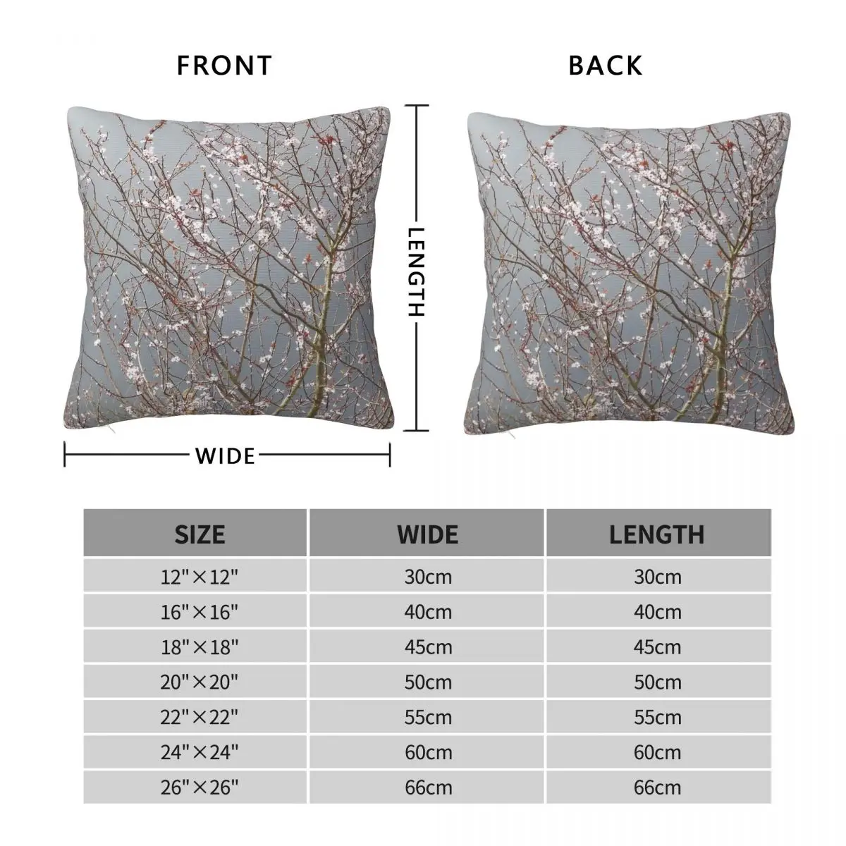 Cherry Blossom Pillowcase Polyester Linen Velvet Pattern Zip Decorative Pillow Case Home Cushion Case