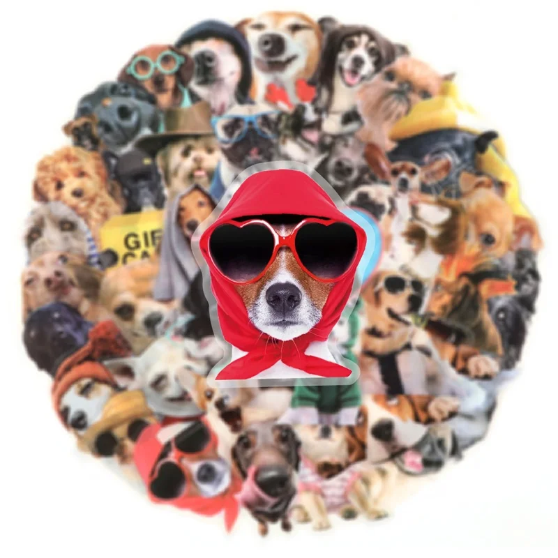 50PCS Kawaii Small Dog PET Sticker Aesthetic Hand Accounting Transparent DIY Children's Decoration Scrapbooking Supplies