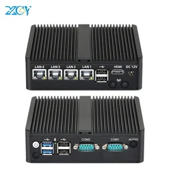 XCY Celeron J6412 DDR4 M.2 NVMe 4*intel i225V 2.5G LAN RS232 RS485 DB9 Support WiFi 3G 4G LTE Windows 11 Linux Fanless MINI PC