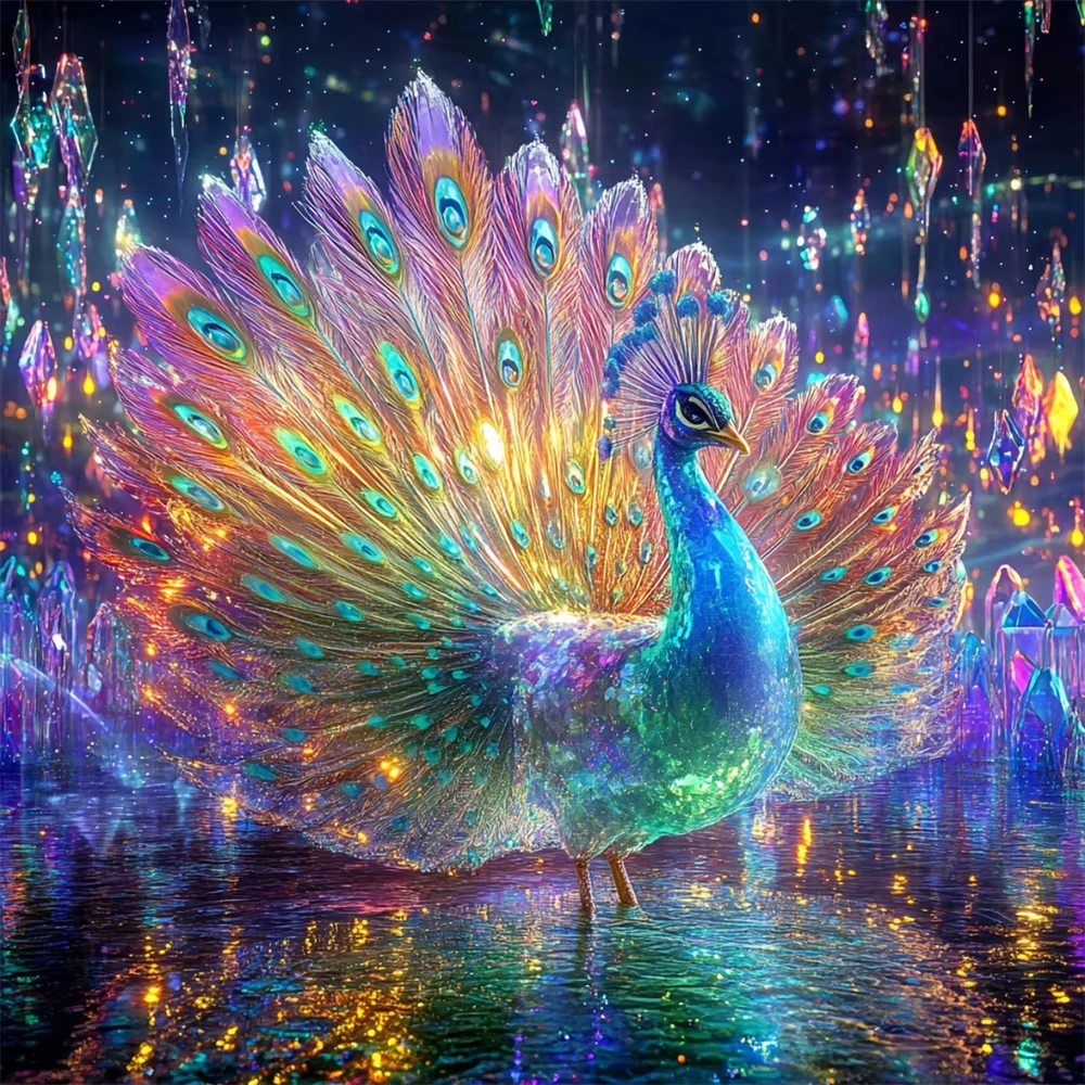 

Colorful Peacock 500PCS/1024 PCS Jigsaw Puzzles Relaxing Family Activity Games for Living Room Home Decor Gift