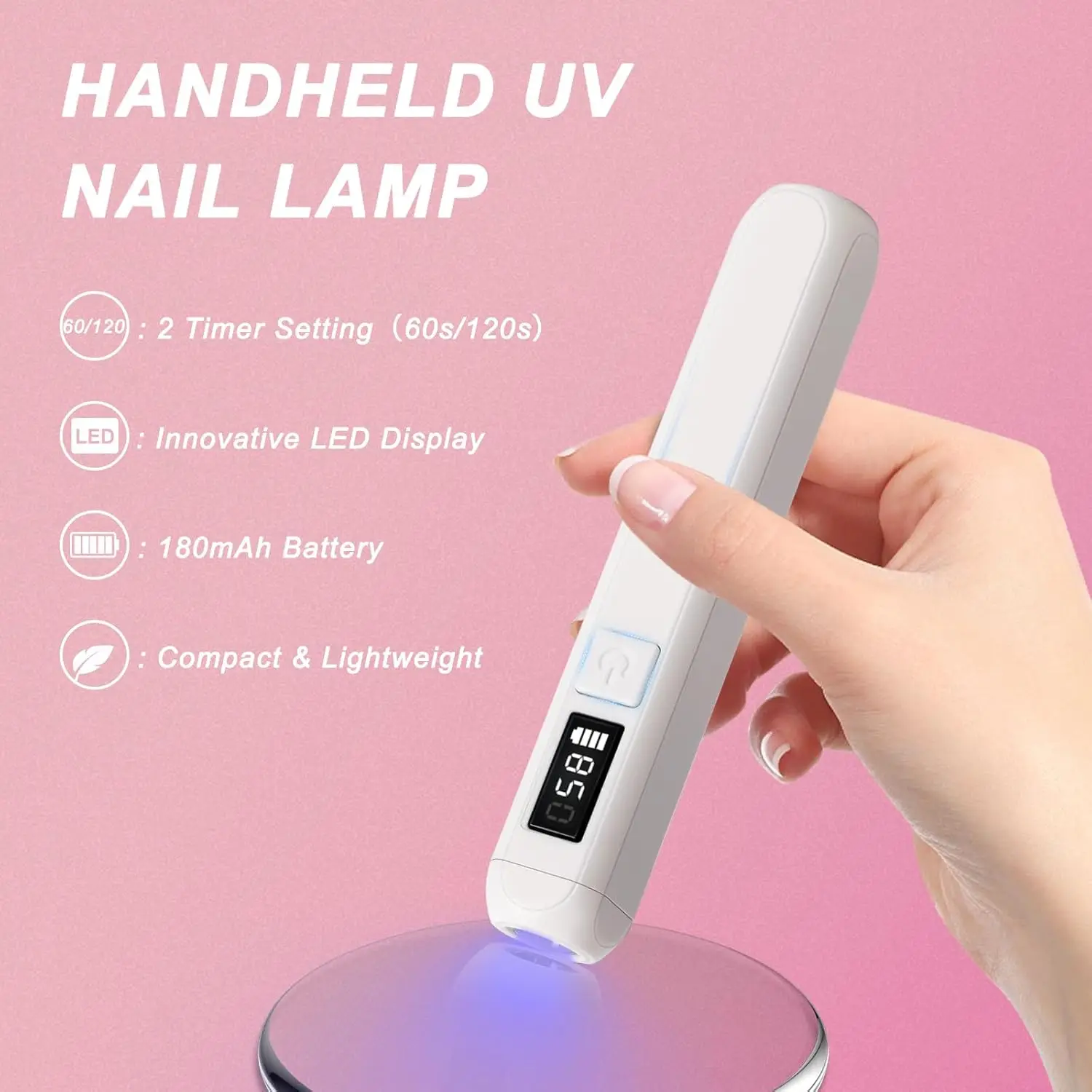 ミニUV LEDネイルドライヤーランプ,ポータブル,USB充電式,速乾性,マニキュアランプ,ジェルネイルツール