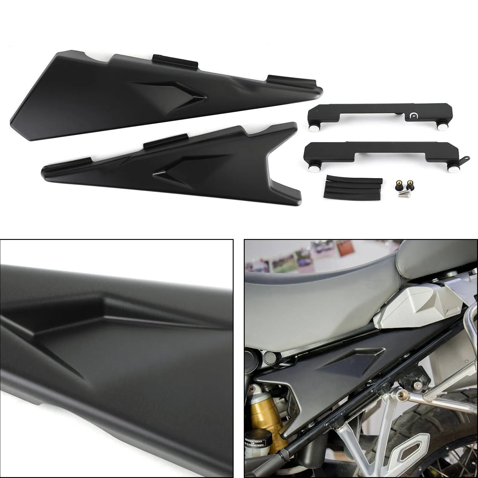 Topteng Side Infill Mid Panel Fairing Covers fit for BMW R 1200 GS R1200GS/ADV LC R1250GS/ADV Black