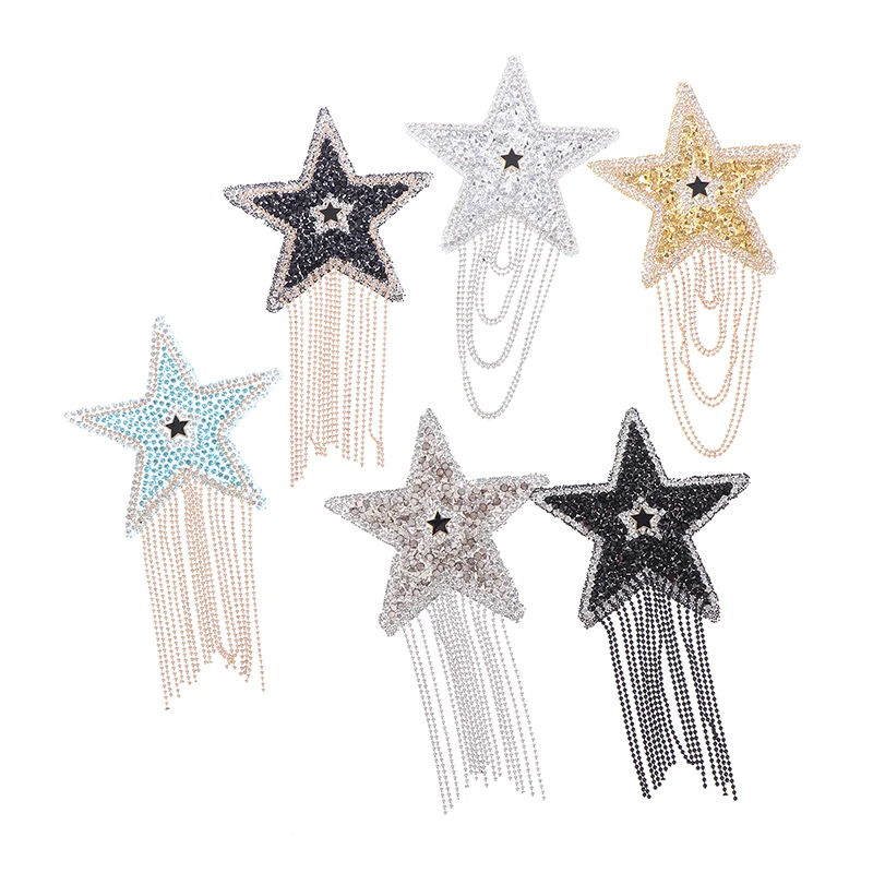 

Stylish Crystal Rhinestone Star Tasse Iron On Patches Applique for Clothing Shoe Bag Sticker Jewelry Accessory