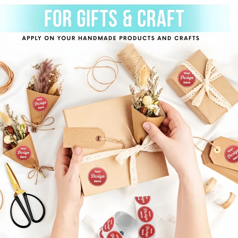 500pcs/Lot Custom Stickers Customized Logos Wedding Birthdays Store Name Candy Gift Box Waterproof Seal Stickers