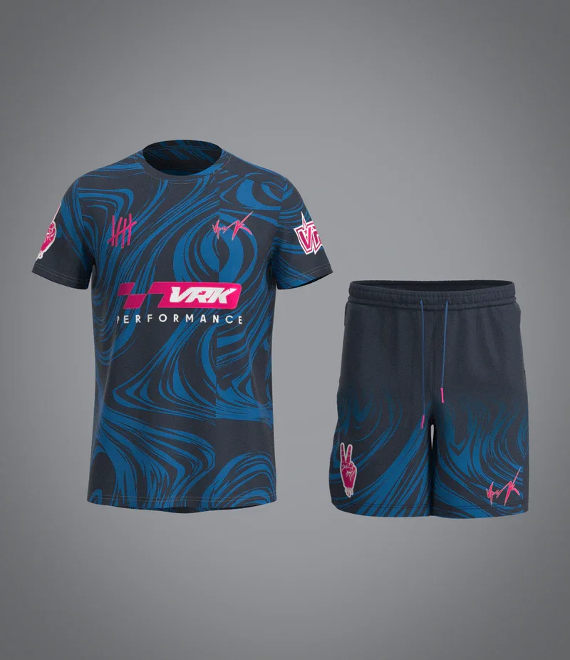 VRUNK 3D Printed Ocean Dream Set Quick-Dry Men's Sports Breathable Mesh Thin Short-Sleeve and Shorts Casual Summer Outfit