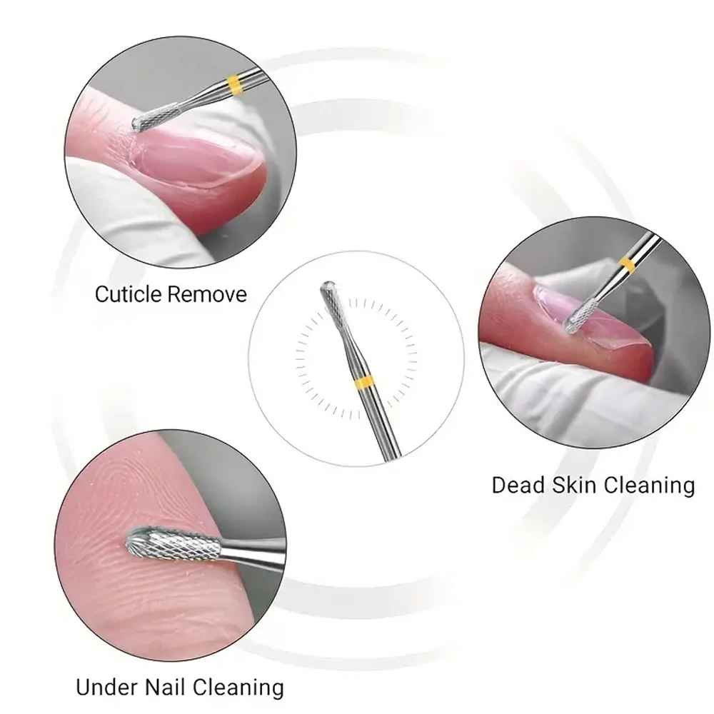 3/32 Zoll Hartmetall-Nagelbohrer, Nagelhautentferner, Zwei-Wege-Rotation, feine Körnung – Detail 1