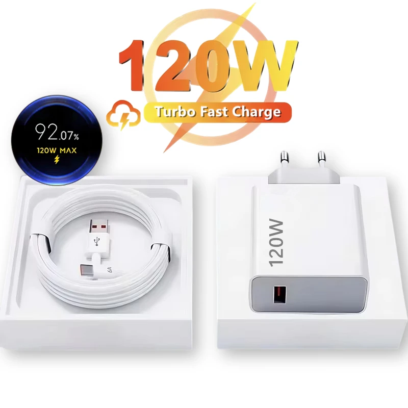 Chargeur Ultra rapide EU 6A 120W, câble de charge Turbo USB de Type C pour Xiaomi 11 12 13 14 15 Ultra Redmi Note 11 12 13 POCO F6 X6 Pro