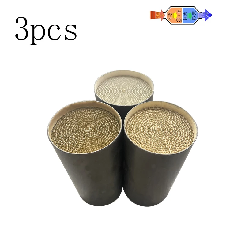 

3pcs High Performance Motorcycle Catalyst 53*100mm Metal Core Honeycomb Euro5 Universal Exhaust System Motorcycle catalyst